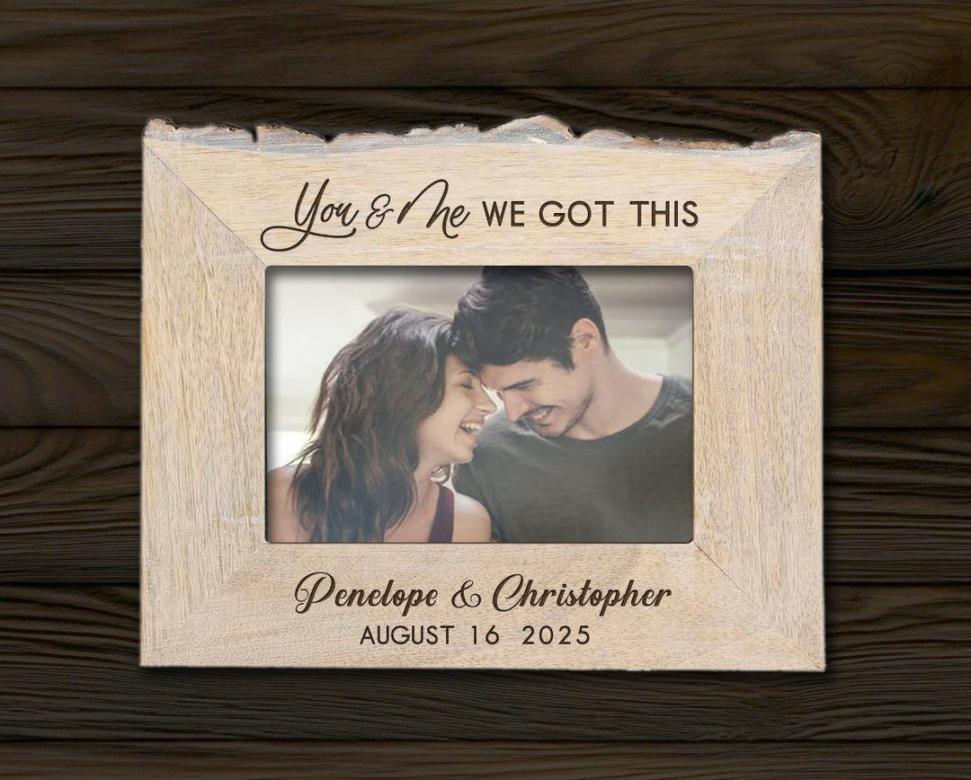 Personalized Natural Edge White Wash Wooden 4x6 Photo Frame - FFRD11573