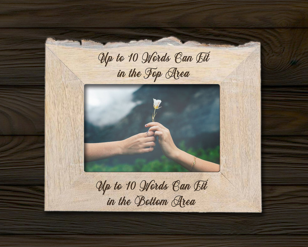 Personalized Natural Edge White Wash Wooden 4x6 Photo Frame - FFRD11573