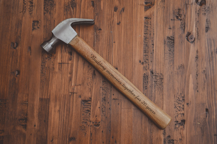 Engraved Wood Hammer - Building Memories Anniversary Gift