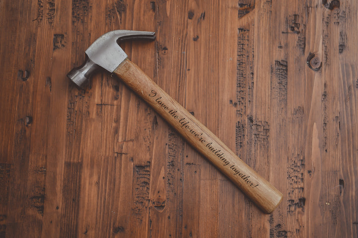 Engraved Wood Hammer - Building Memories Anniversary Gift