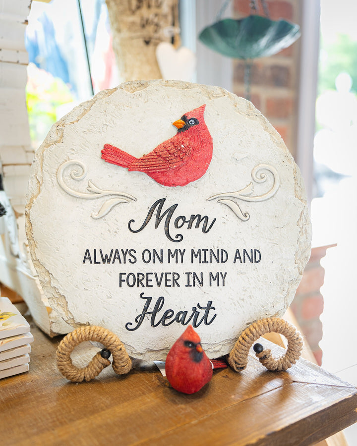 Memorial Cardinal Stepping Stone - Mom in Memory of Garden Stone - 10.5"
