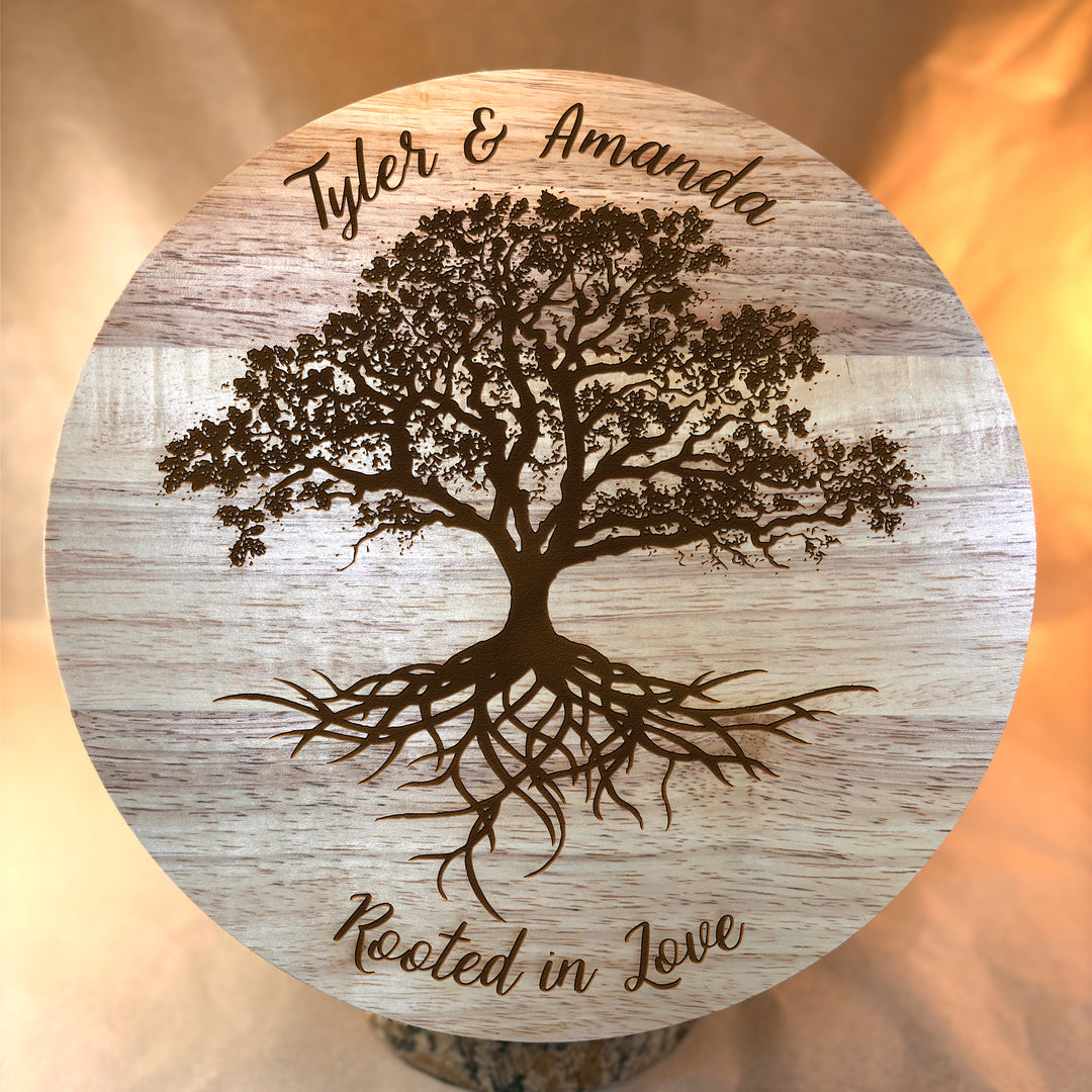Personalized Engraved Ceramic Bowl with Wood Lid - N3501