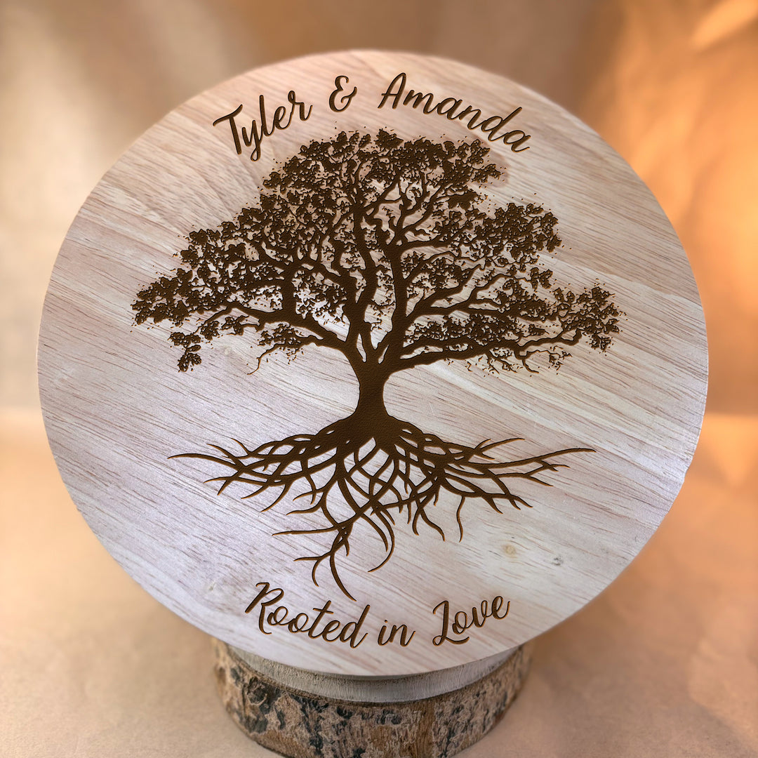 Personalized Engraved Ceramic Bowl with Wood Lid - N3501