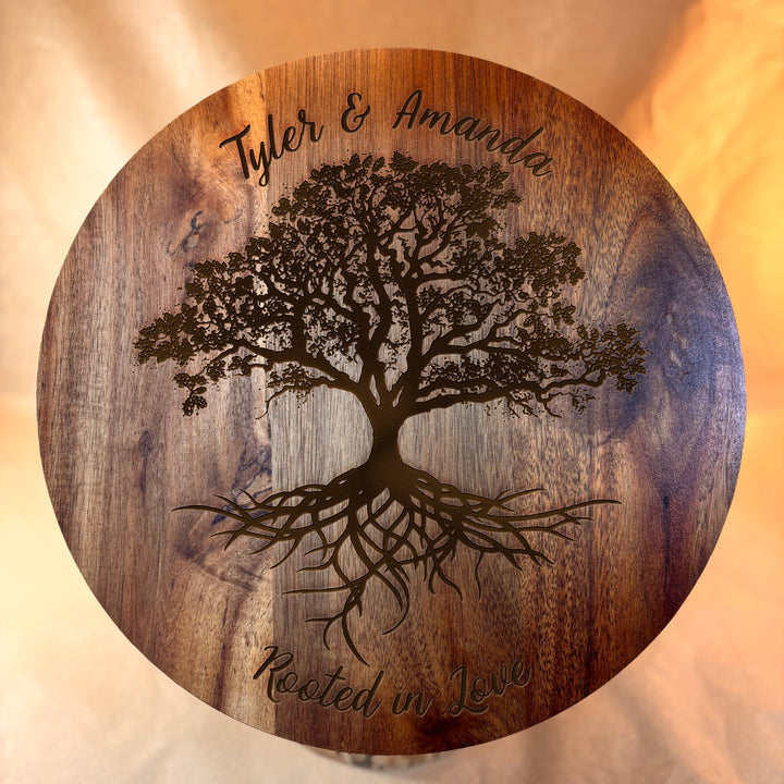 Personalized Engraved Ceramic Bowl with Wood Lid - N3518