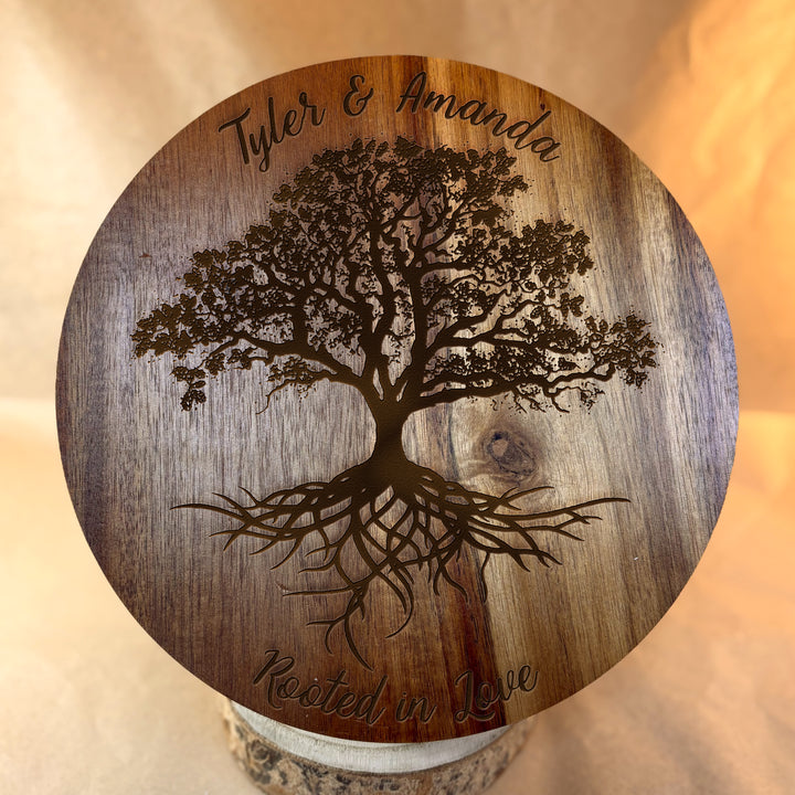 Personalized Engraved Ceramic Bowl with Wood Lid - N3518