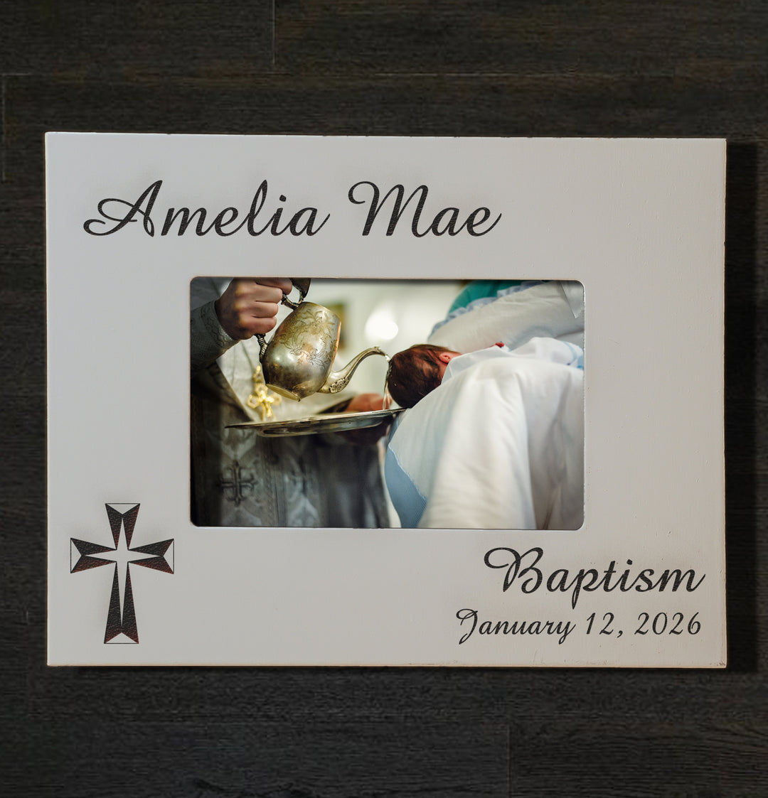 Custom Baby Picture Frame 4x6 - Personalized Engraved Newborn Gift