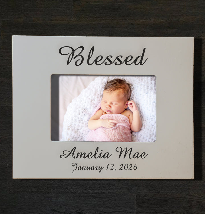 Custom Baby Picture Frame 4x6 - Personalized Engraved Newborn Gift
