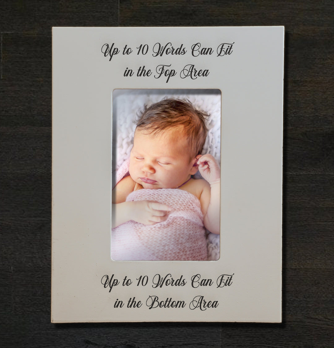 Custom Baby Picture Frame 4x6 - Personalized Engraved Newborn Gift