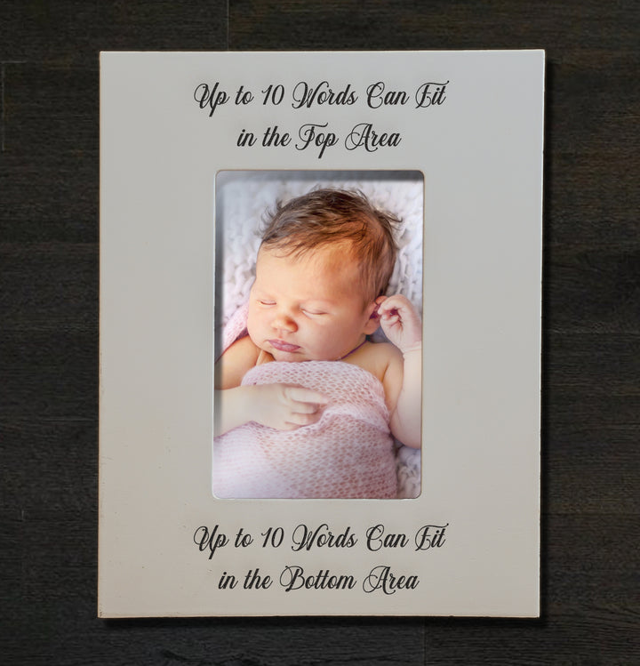 Custom Baby Picture Frame 4x6 - Personalized Engraved Newborn Gift