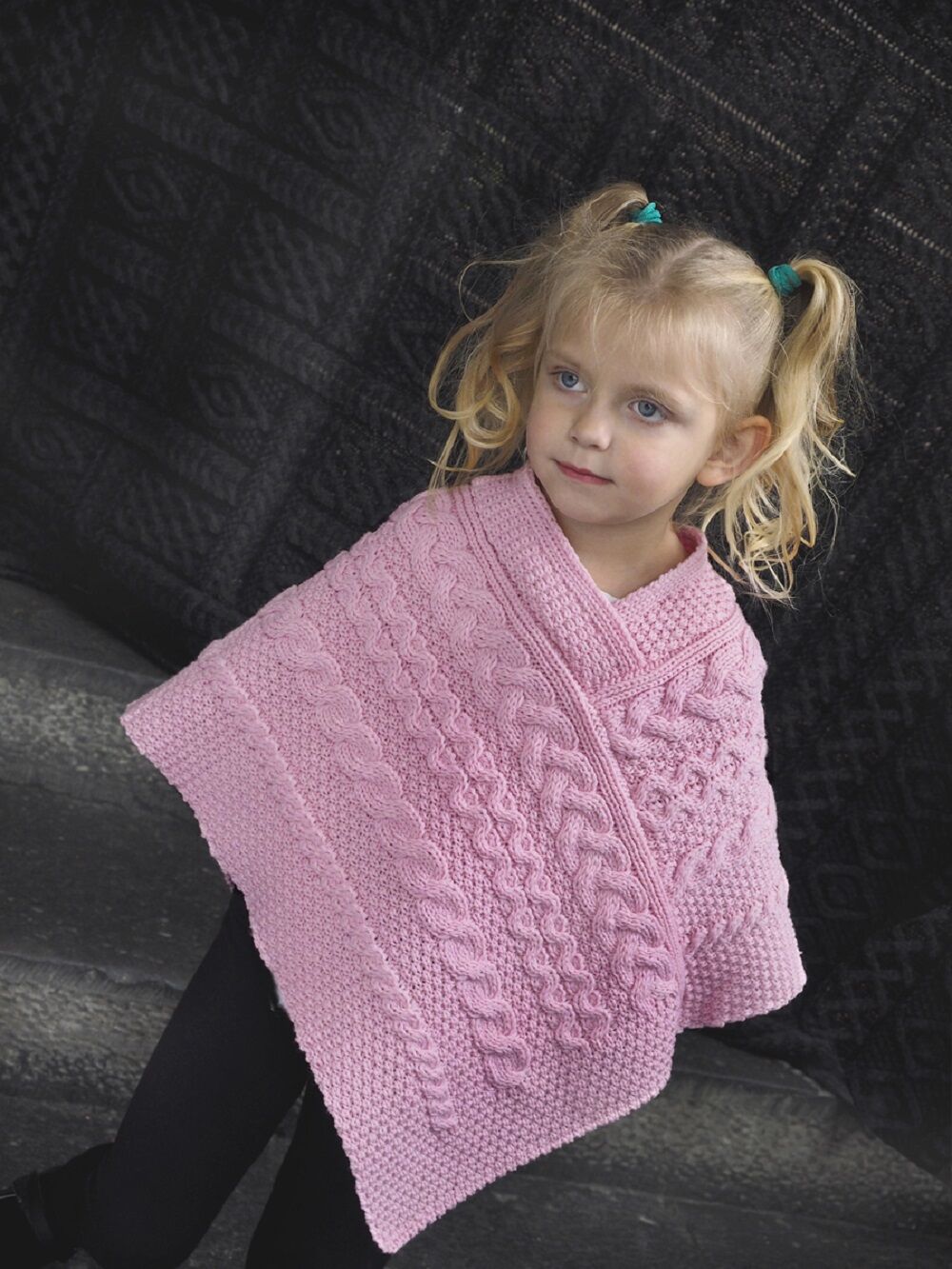 Irish Baby & Kids Aran Cable Knit Poncho - 100% Soft Merino Wool