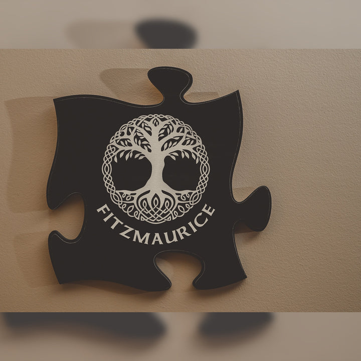 Personalized Black Puzzle Piece **Multiple Template Designs** - ZPUF0211