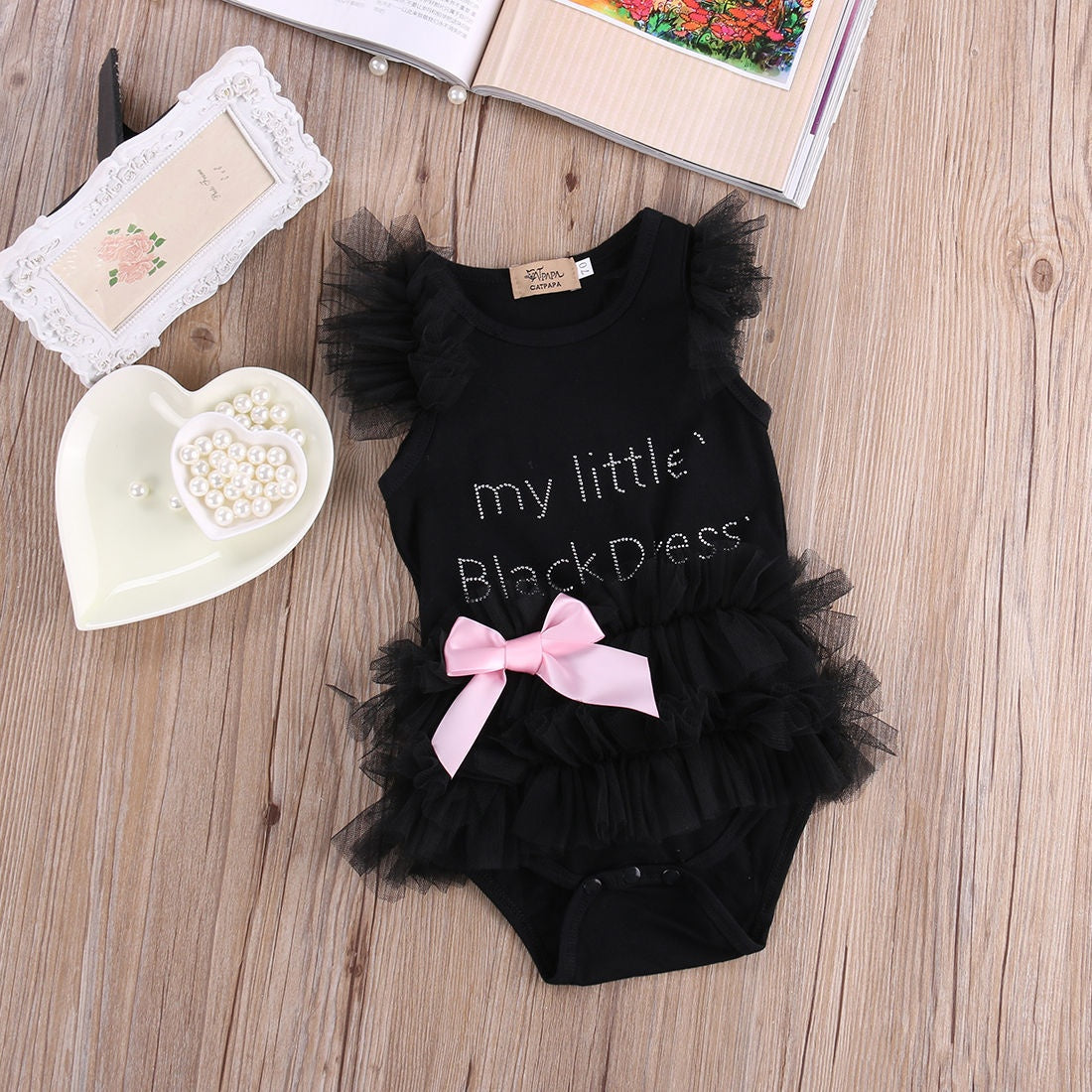 infant little black dress onesie