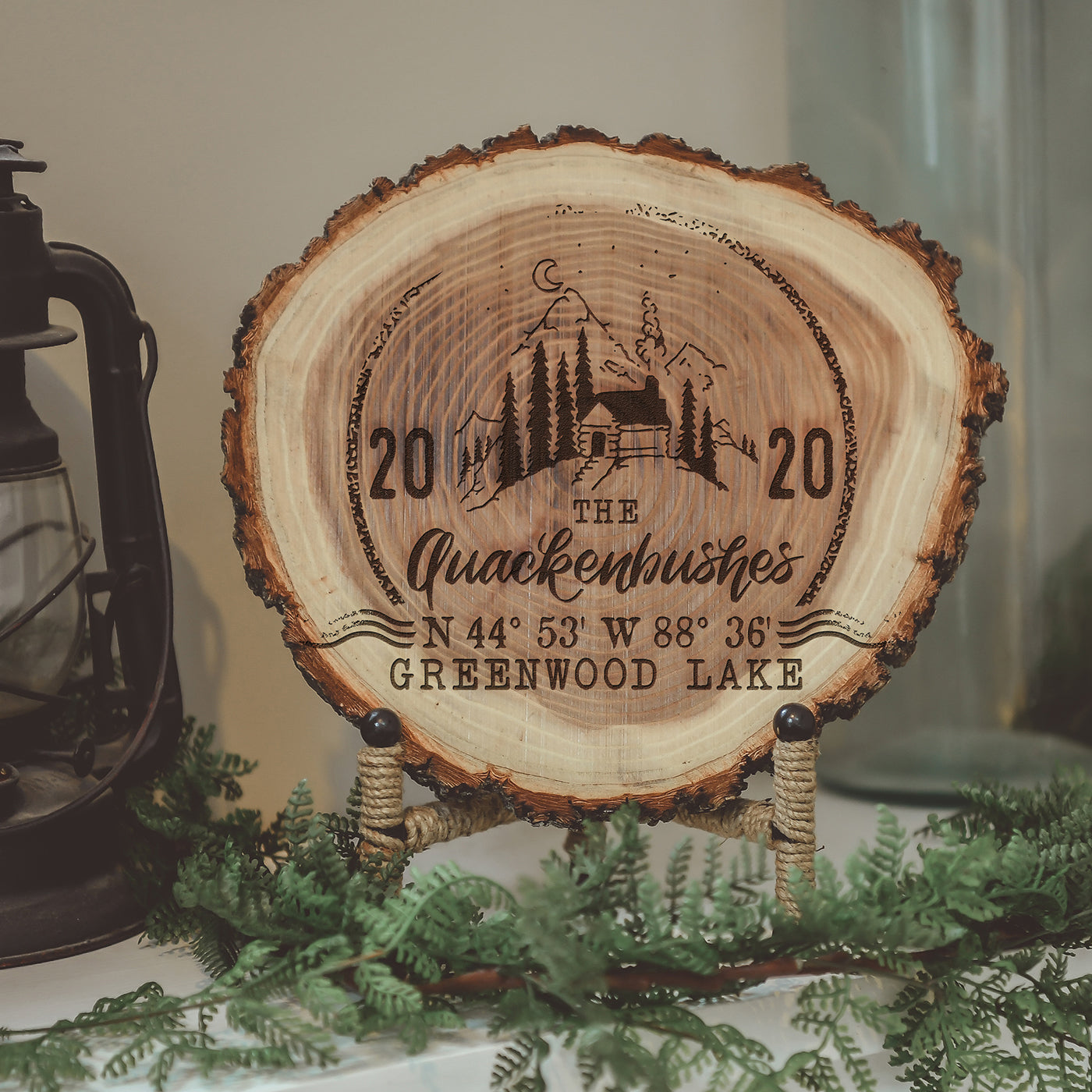 Rustic Cabin Personalized Natural Wood Log – Etched In Time Engraving