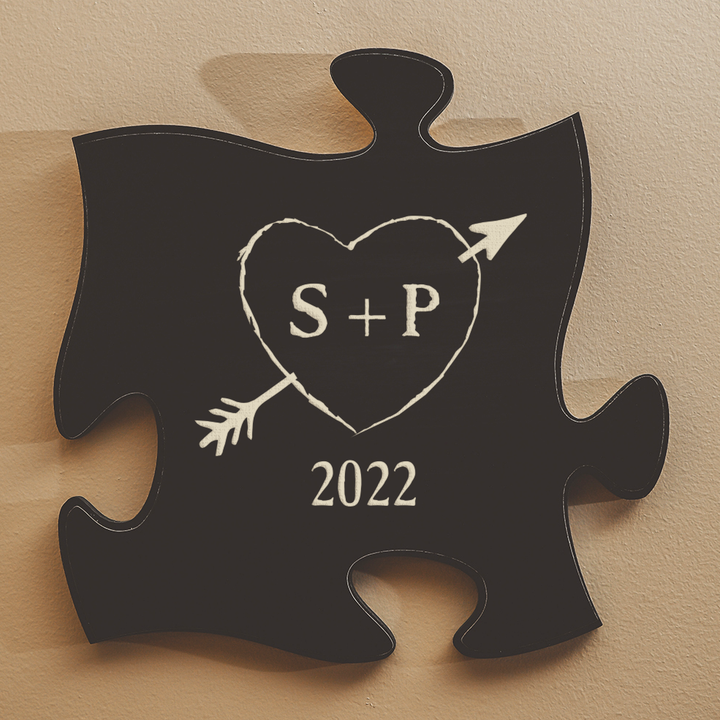 Personalized Black Puzzle Piece **Multiple Template Designs** - ZPUF0211