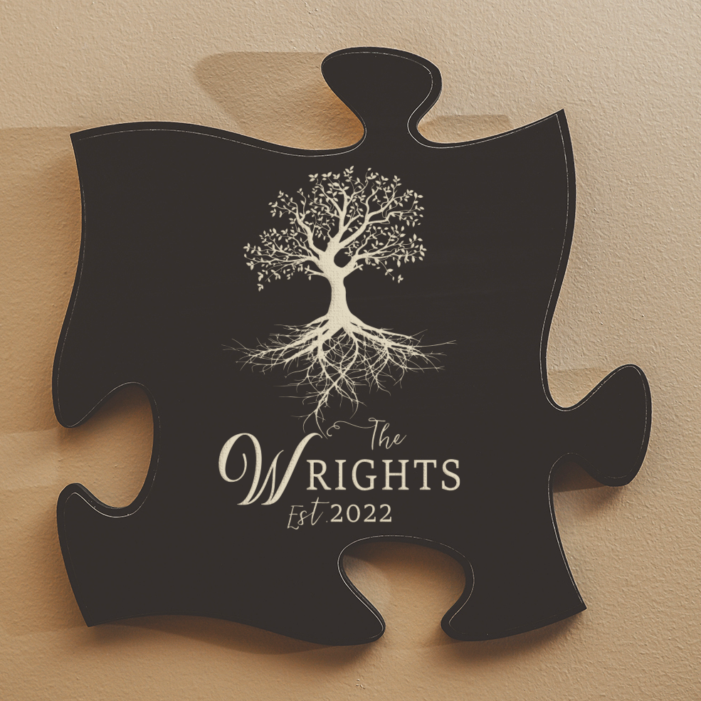Personalized Black Puzzle Piece **Multiple Template Designs** - ZPUF0211