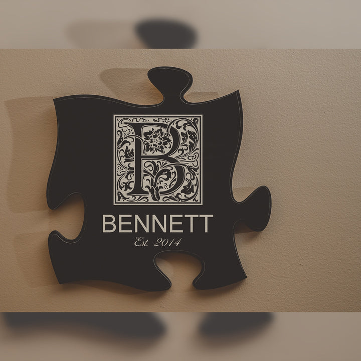 Personalized Black Puzzle Piece **Multiple Template Designs** - ZPUF0211