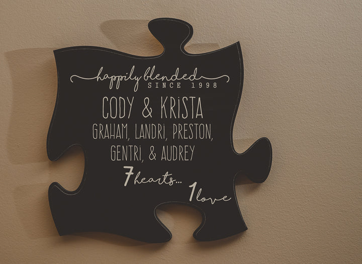 Personalized Black Puzzle Piece **Multiple Template Designs** - ZPUF0211
