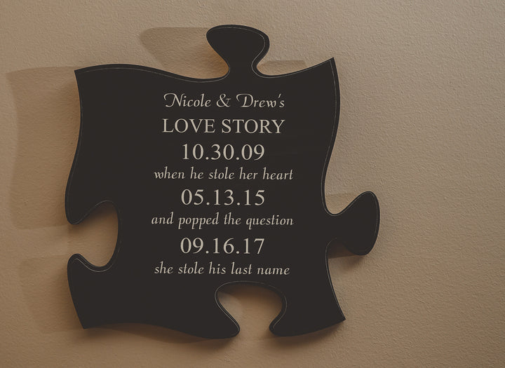 Personalized Black Puzzle Piece **Multiple Template Designs** - ZPUF0211