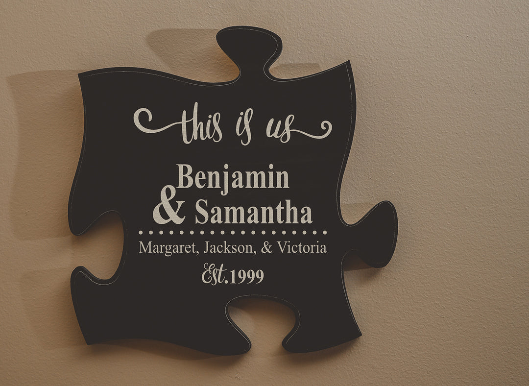 Personalized Black Puzzle Piece **Multiple Template Designs** - ZPUF0211
