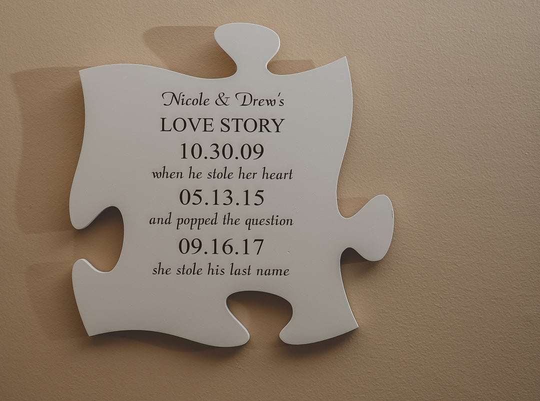 Personalized Ivory Puzzle Piece **Multiple Template Designs** – Etched ...